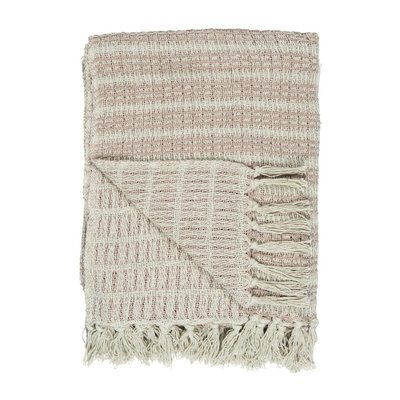 Plaid coton rayures franges IB LAURSEN