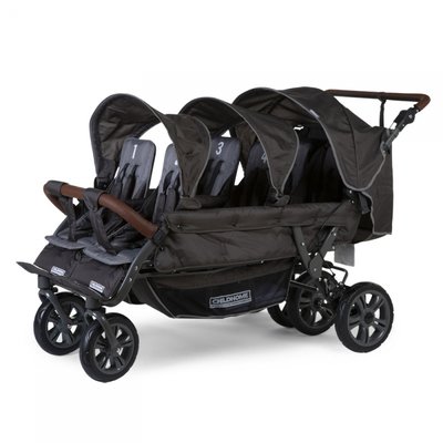 Poussette multiple 6 enfants autofreinée anthracite CHILDHOME