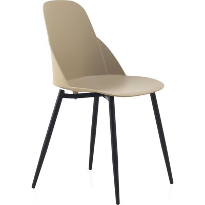 x4 chaises design camel assise arrondie pieds métal RECOLLECTION