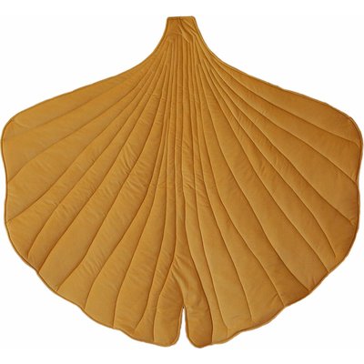 Tapis enfant en lin, forme feuille, Ginkgo biloba RECOLLECTION