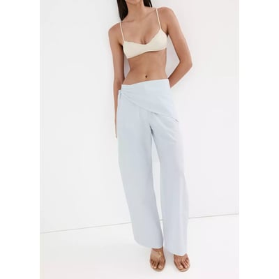Pantalon droit avec foulard amovible MANGO