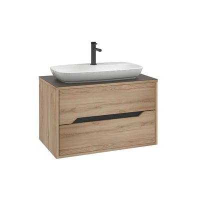 Meuble vasque suspendu 2 tiroirs 80 cm NEÏS PIER IMPORT