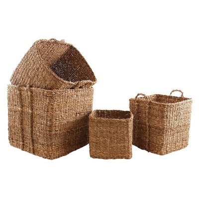 Cache-pots carrés en jonc de mer naturel (Lot de 4) AUBRY GASPARD