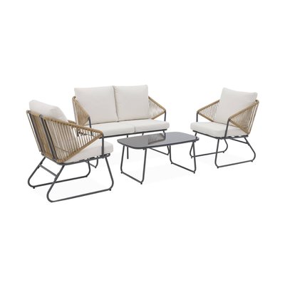 Salon de jardin acier et cordes 4 places MODENA SWEEEK