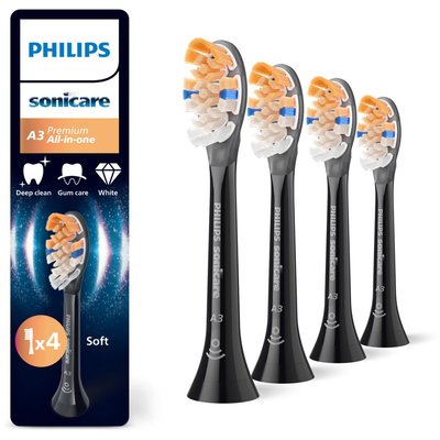 Brossette dentaire Sonicare lot de 4 - HX9092/88  black All in One  A3 PHILIPS