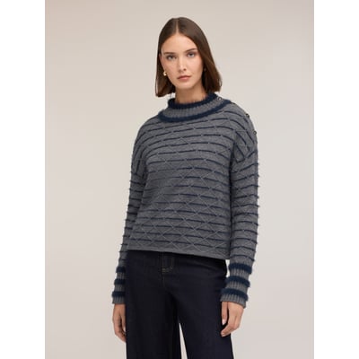 Pull jacquard à boutons MOTIVI