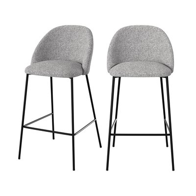 Lot de 2 chaises pour îlot central 66 cm en tissu chiné - KARL RENDEZ-VOUS DÉCO