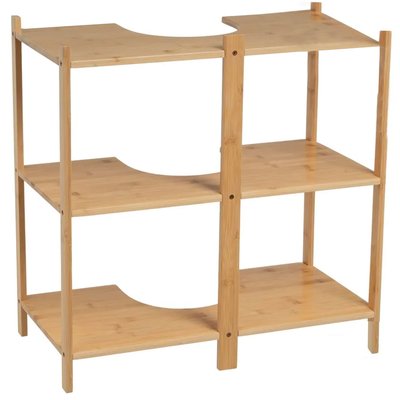 Étagère salle de bain sous lavabo en bambou 60x30x60cm WADIGA