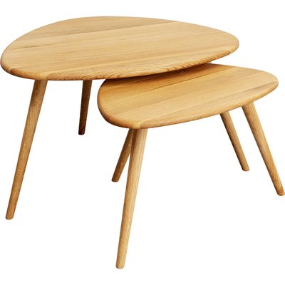 Lot de 2 tables d'appoint en chêne, VIGO KARE DESIGN