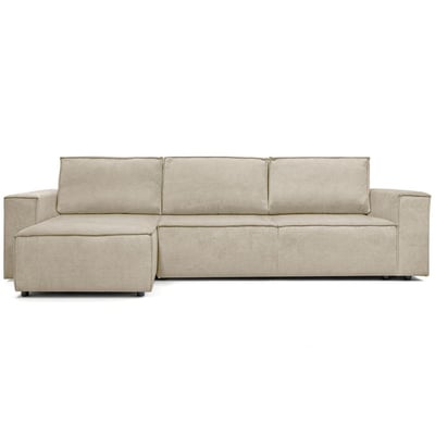 Canapé d'angle convertible 5 places en tissu chenille - HARPER HOMIFAB