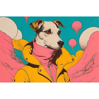 Tableau Mural Portrait De Chien Stylisé POP VITAMINÉ CEANOTHE