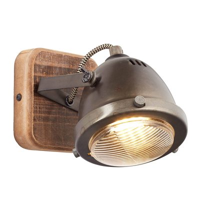 Projecteur halogène en bois industriel BRILLIANT