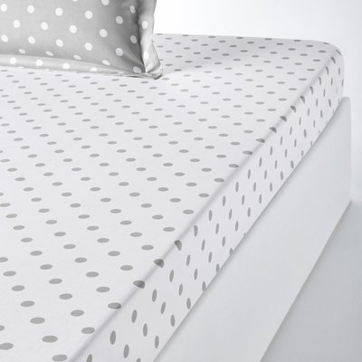 Drap housse pur coton imprimé pois, Clarisse LA REDOUTE INTERIEURS
