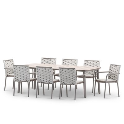 Salon de jardin, 8 chaises, MATILDA DEFORA HOME