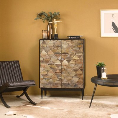 Buffet haut en métal et bois de manguier  CÉLIA MADE IN MEUBLES 
