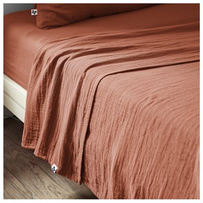 Drap plat double gaze de coton Gaia EDEN