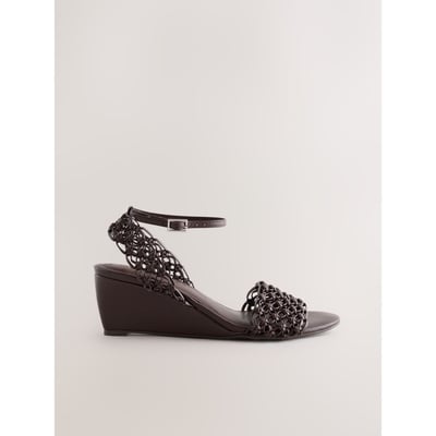 Chaussures compensées et tressées à fleurs NEXT