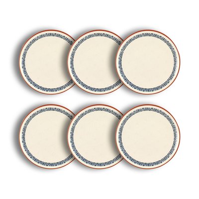Lot de 6 assiettes à dessert en faience 20cm, AMATXI NOVASTYL