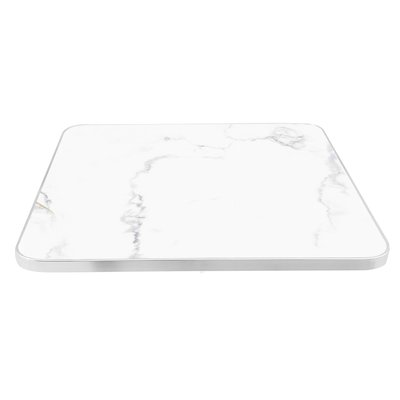 Plateau de table carré en mélaminé avec cerclage en aluminium 60 x 60 cm OVIALA