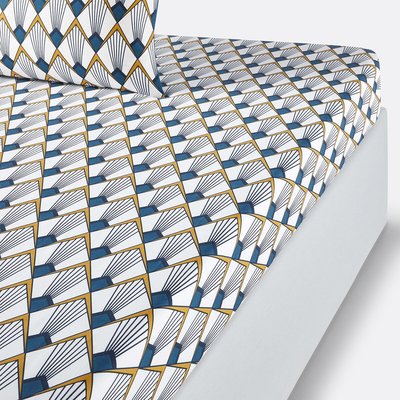 Drap housse percale, Elisa bleue LA REDOUTE INTERIEURS