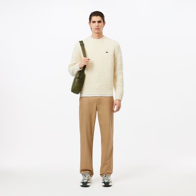 Pantalon chino straight fit twill de coton LACOSTE