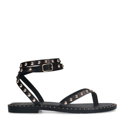 Sandales plates en cuir avec clous SACHA