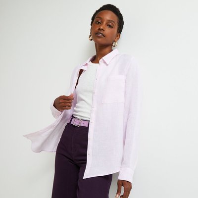 Chemise en lin unie, certifié European flax MONOPRIX