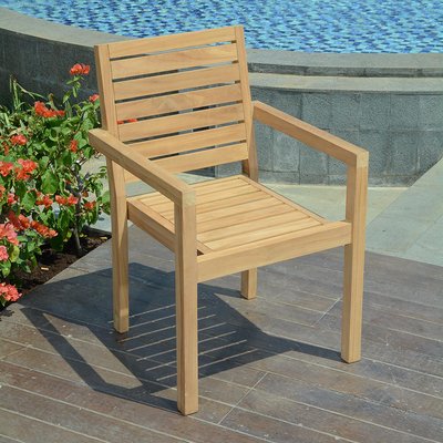 Fauteuil fixe empilable en teck Tivoli TECK ATTITUDE
