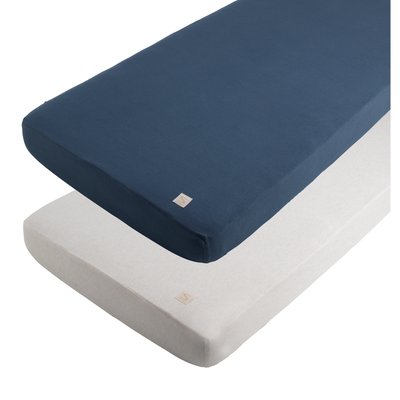 Lot de 2 draps housse en coton pour lit bébé SAUTHON