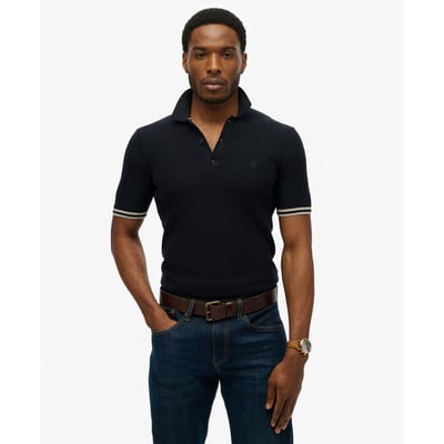 Polo en maille texturée à manches courtes SUPERDRY
