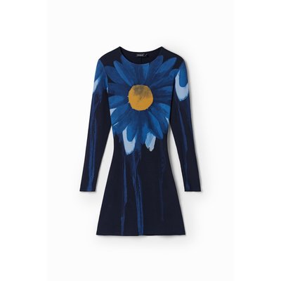 Desigual - Mini robe tissu côtelé marguerite DESIGUAL