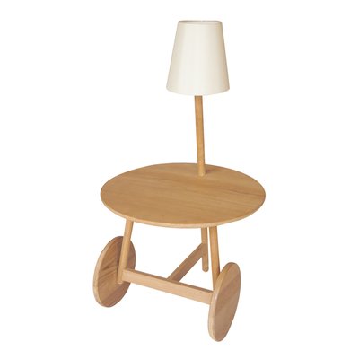 Table d'appoint en teck avec lampe, TRISS NOW'S HOME