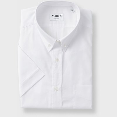 Chemise Confort fit manches courtes col boutonné en coton uni ACROSS