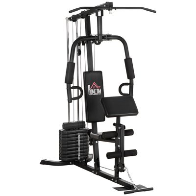 Station de musculation complète avec 9 contrepoids acier HOMCOM