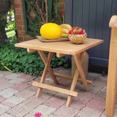 Table basse pliante carrée en teck massif Kento 50 x 50 cm TECK ATTITUDE