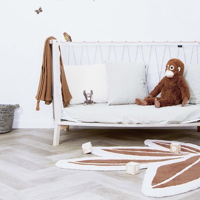 Tapis enfant coton FEUILLE TROPICALE TERRACOTTA LILIPINSO