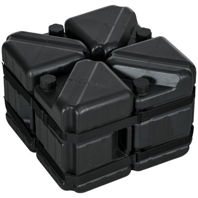 Lot de 4 poids de lestage carrés pour tonnelle HDPE noir OUTSUNNY