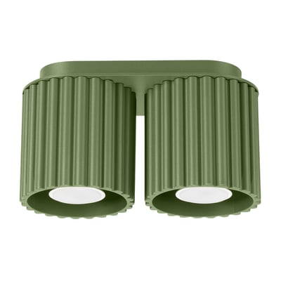 Plafonnier Aluminium Vert Olive GU10 2 Aura EDEN