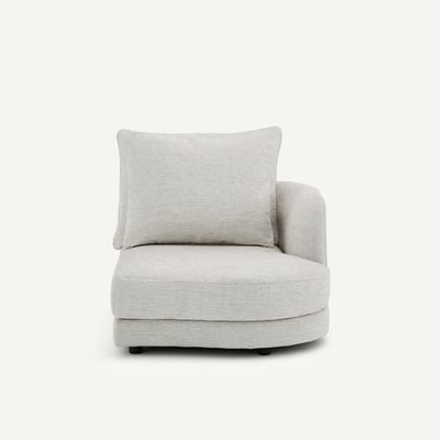 Demi-canapé droit, arrondi, modulable en coton recyclé, TIBERIO AM.PM