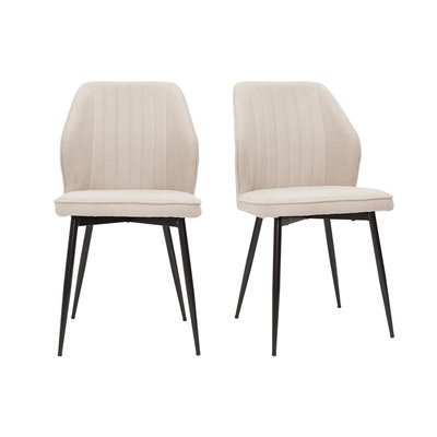 Chaises design en tissu effet velours pieds métal (lot de 2) FANETTE MILIBOO