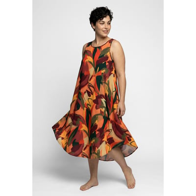 Robe midi sans manches, motif feuilles ULLA POPKEN