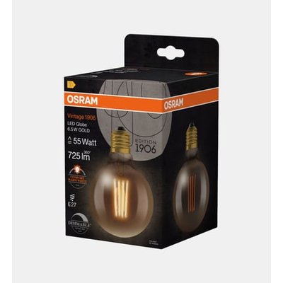 Ampoule Led Globe Edition 1906 Clair Filament Variable Or - 55w - 725lm - E27 Chaud - 95 Mm OSRAM