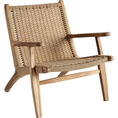 Fauteuil en teck et rotin style colonial RECOLLECTION