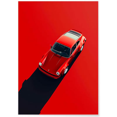 Affiche 911 rouge - Style minimaliste et élégant L'AFFICHERIE