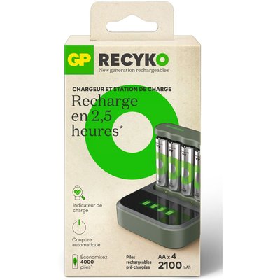 Chargeur secteur + LR06 AA x4 2100mAh + station de charge GPE