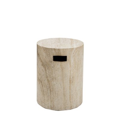 Tabouret effet travertin ø35cm- RADOM DRAWER