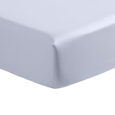 Drap housse Gris Plume EQUINOXE CARRE BLANC
