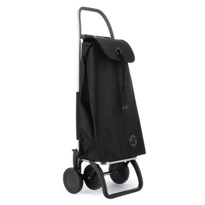 IMAX MF - Chariot de course - 4 roues - Noir - Solide et fonctionnel, pliable, léger et résistant à l’eau - Parfait pour des courses pratiques et ROLSER