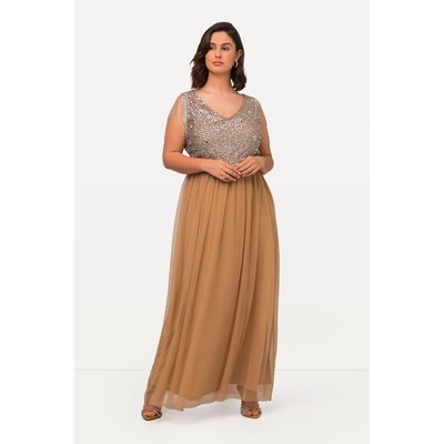 Robe maxi à paillettes, sans manches ULLA POPKEN