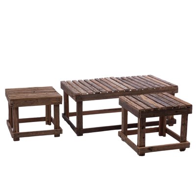 Tables basses gigognes en bois recyclé L100 (set de 3) - IRATY AMADEUS